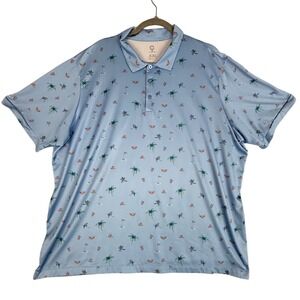 Caddy‎ Cart XXL Mens Performance Golf Polo Shirt Short Sleeve Palm Bolt Print